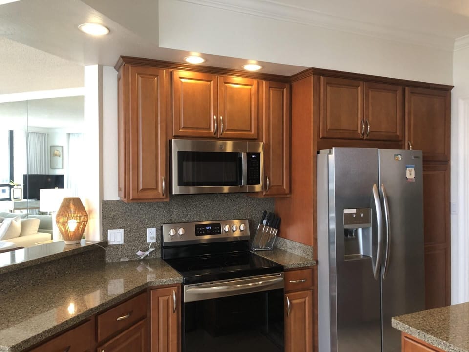 The open floor plan allows those cooking to be a part of the fun!