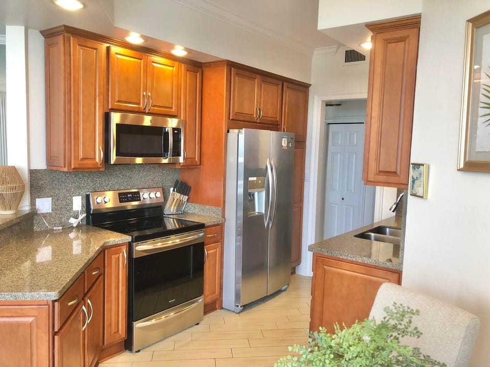 The kitchen is well equipped for whipping up your favorite meal