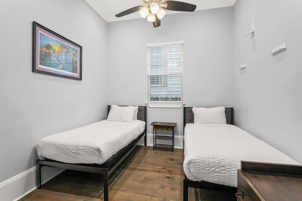 Twin beds to relax in after a long day of vacationing.