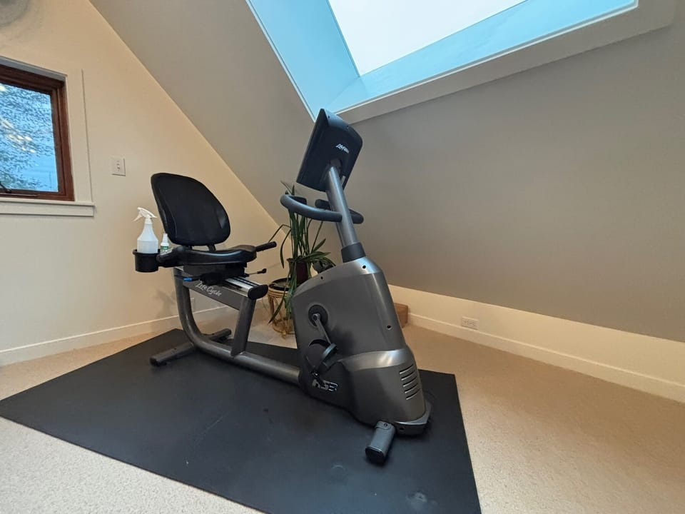 Dedicated fitness area for quick workouts or longer sessions