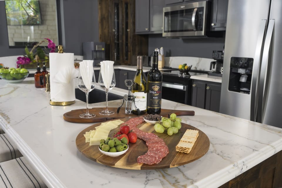 What will you enjoy in this elegant and stocked kitchen?