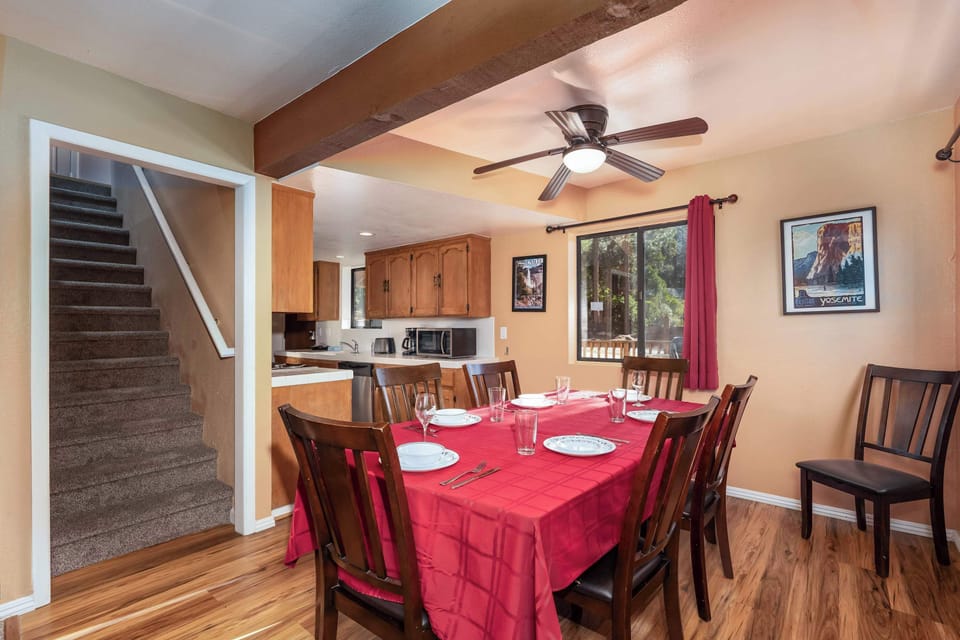 Dining table with seating for 8
