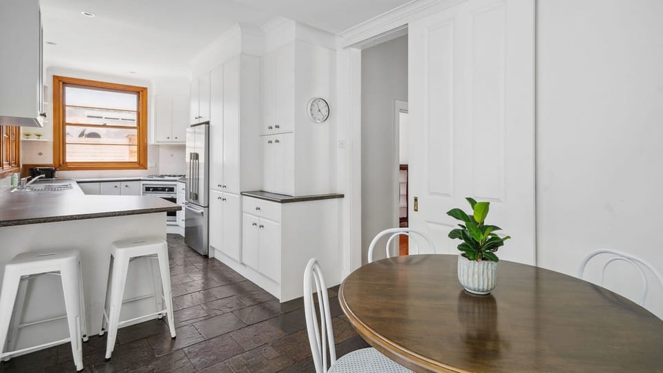 Modern kitchen with ample counter space and updated appliances.