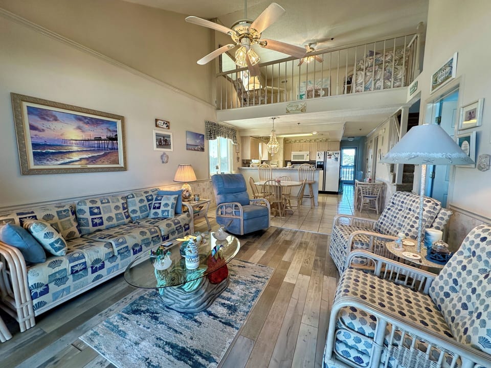 Open Concept Living Room, Dining, & Kitchen