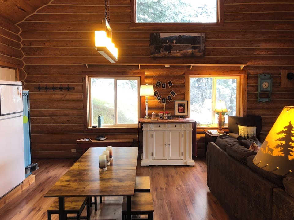 dining area and hot cocoa bar