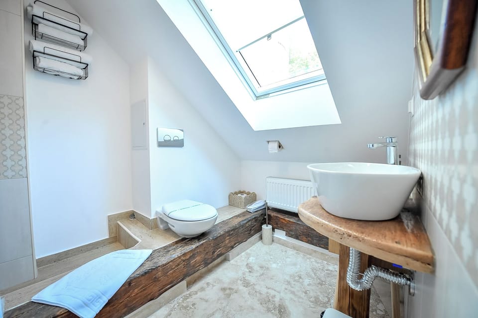 Attic Double Room, Hill View | Bathroom | Shower, free toiletries, hair dryer, slippers
