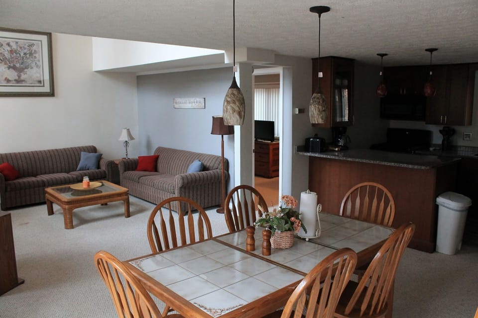 View of the downstairs from the bottom step