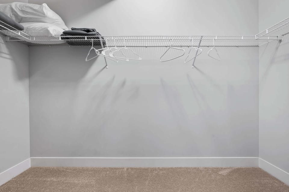 Walk in closets with extra linens.