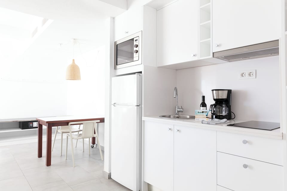 Family Apartment, Balcony, Partial Sea View ALC | Private kitchen | Fridge, microwave, stovetop, coffee/tea maker