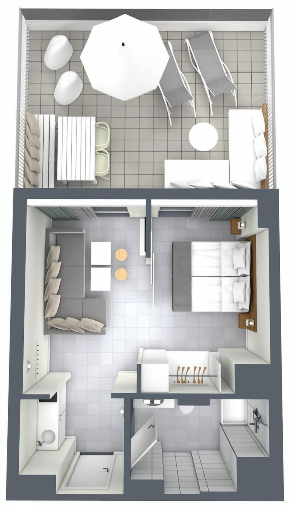 Standard Apartment, Sea View L&B | Floor plan