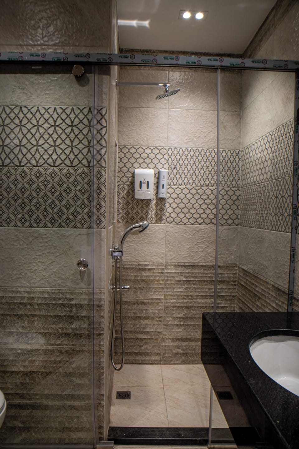 Shower, hair dryer, slippers, bidet