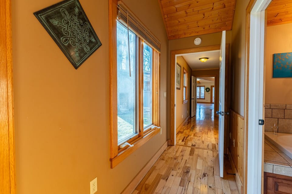 Beautiful windows and wood floors.