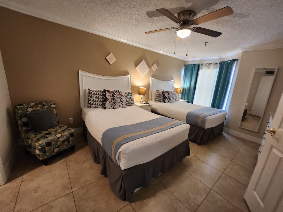 Two super-comfy beds plus a new smart TV for movie nights.