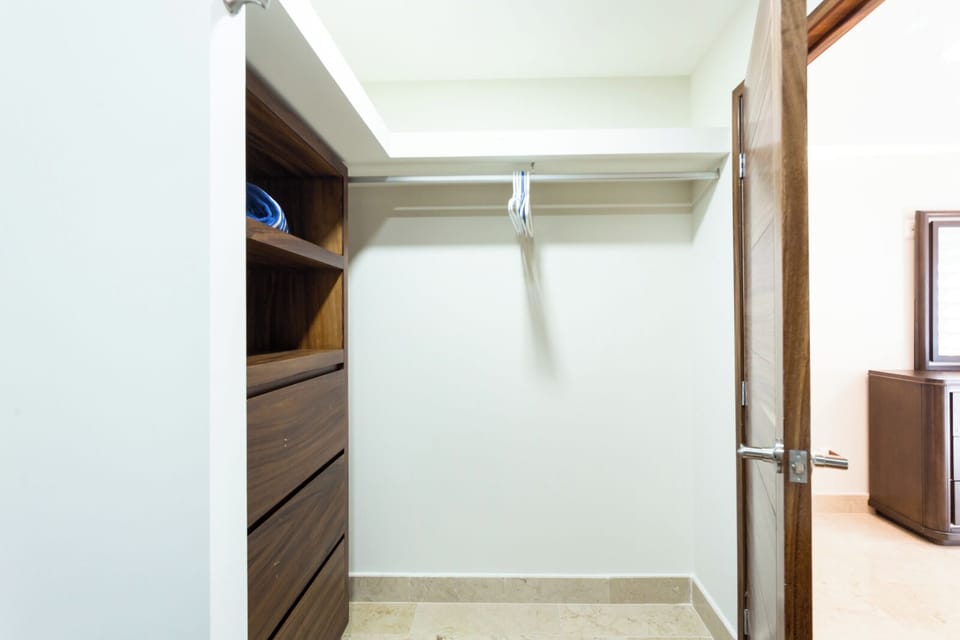 Apartment, Balcony, Pool View | Bathroom | Hair dryer, soap, shampoo, toilet paper