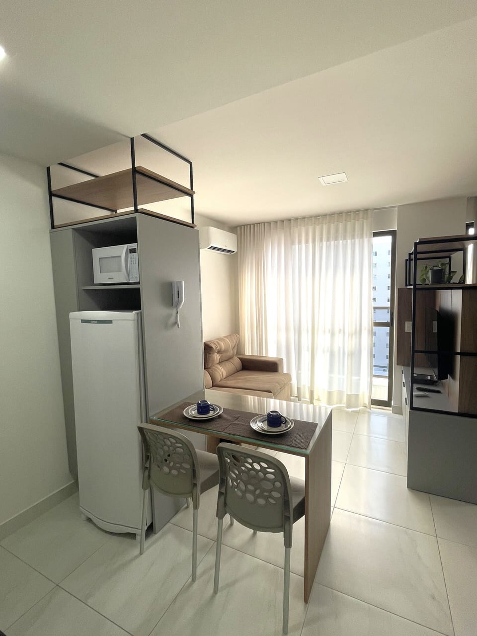 Apartment | Private kitchen | Fridge, microwave, stovetop, blender