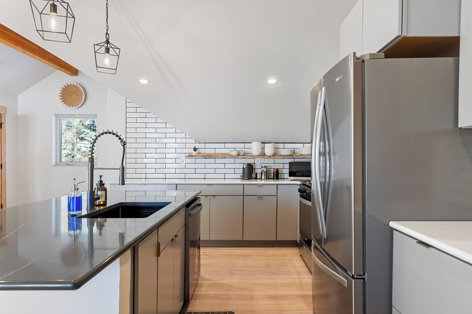 Cook up a feast in this fully stocked kitchen, equipped with modern appliances