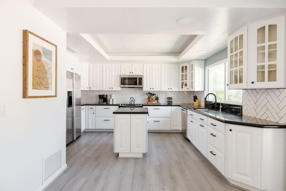The kitchen is fully equipped with anything you could possibly imagine!