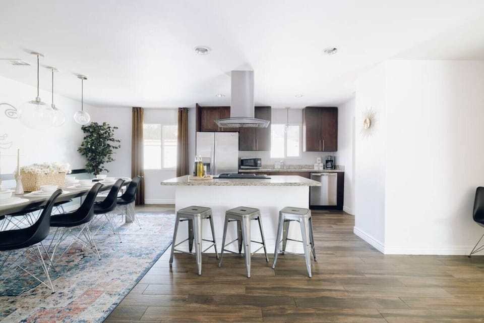 Fully equipped kitchen ready for group meals, morning coffee, and late-night snacks.