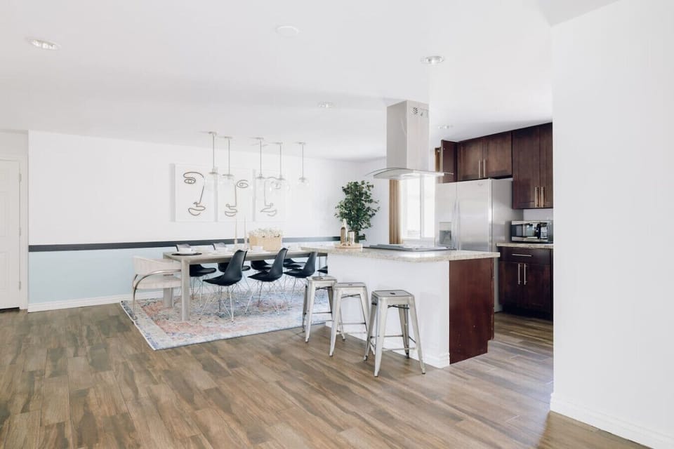 Enjoy the convenience of our expansive open kitchen, meticulously stocked with everything you need for a delightful culinary experience.