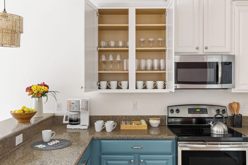 Kitchen amenities.