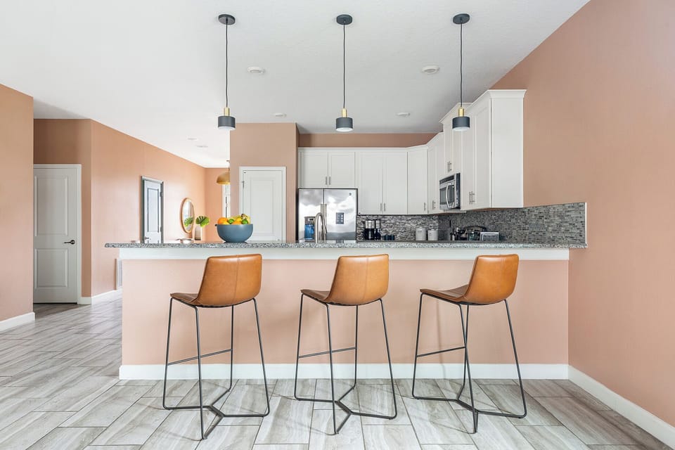 Enjoy casual dining at the kitchen counter.