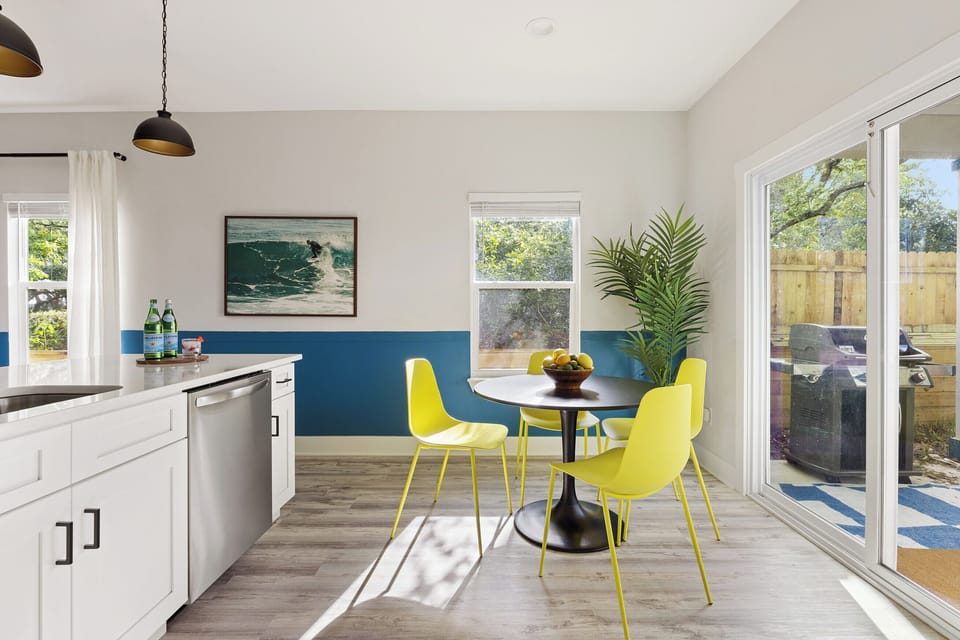 Chic dining area.