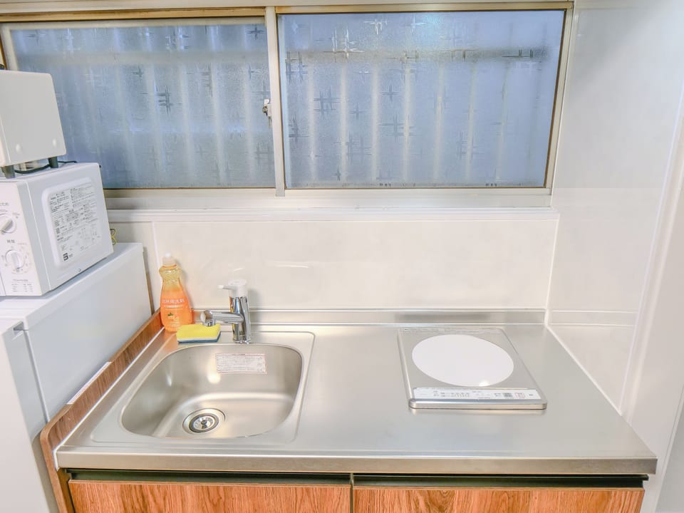 Apartment | Private kitchen | Fridge, microwave, stovetop, freezer