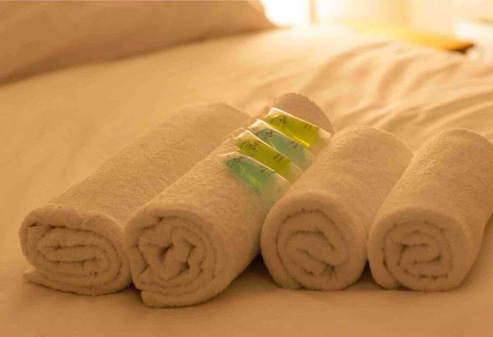 Towels, soap and shampoo supplied to hotel quality standard 
