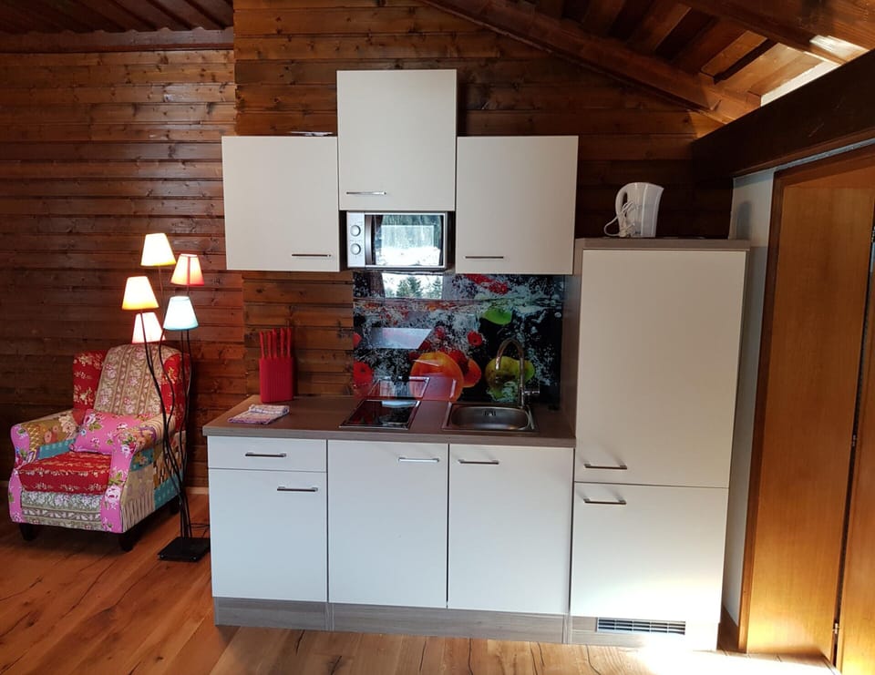 Apartment | Private kitchen | Fridge, microwave, electric kettle, cookware/dishes/utensils