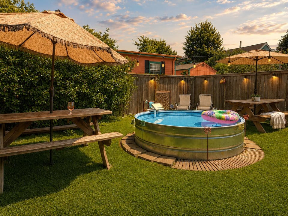 Cool off between adventures in the 8-foot cowboy pool — the crown jewel of the backyard oasis. 