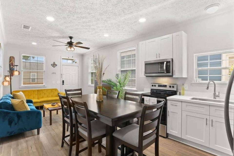 Whip up a meal in the full kitchen with dining for 6 & relax in the open concept living room.