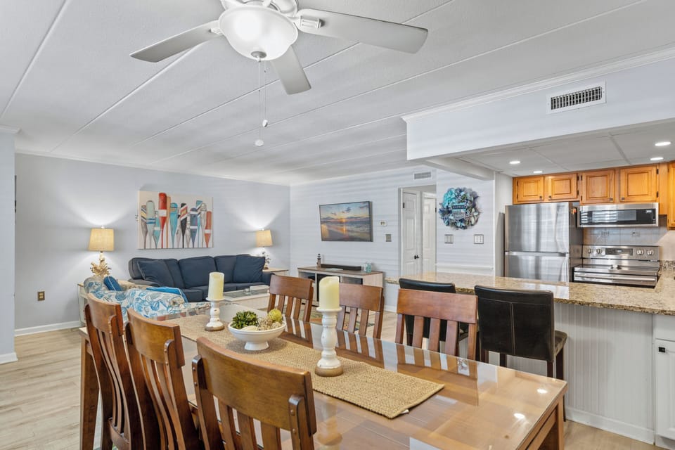 The Dining Area flows into the gorgeous Living Area.