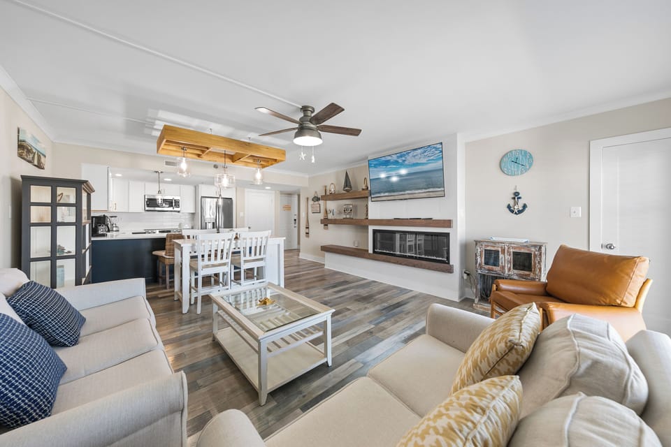 You'll love relaxing in the Living Area in the AC with comfy Furnishings, Flat Screen Cable TV, and Free WiFi.