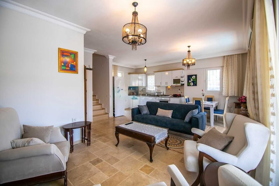 Villa, Balcony, Mountain View | Living area | 85-inch flat-screen TV with satellite channels