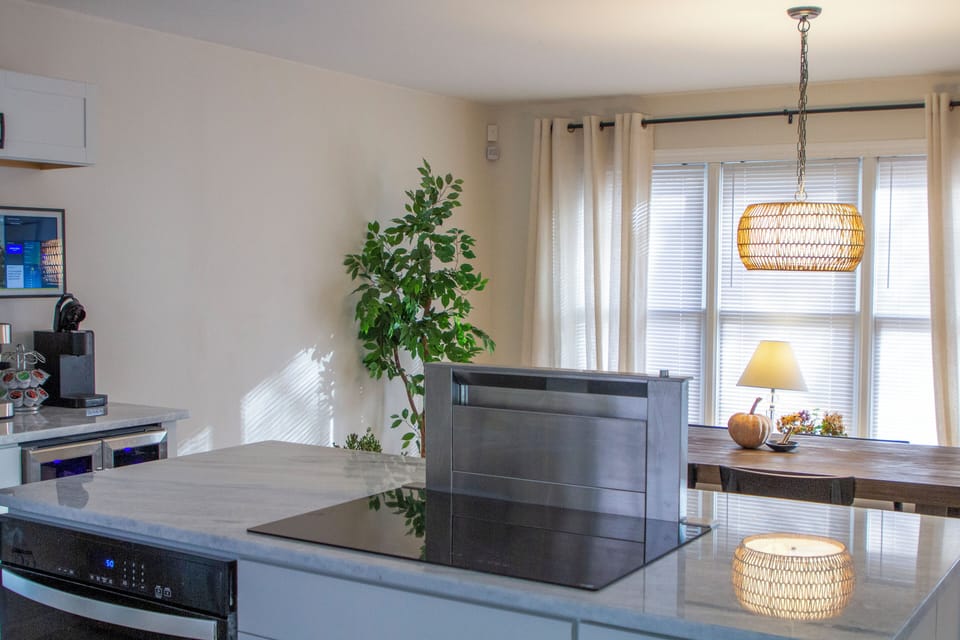 Induction cooktop, open kitchen
