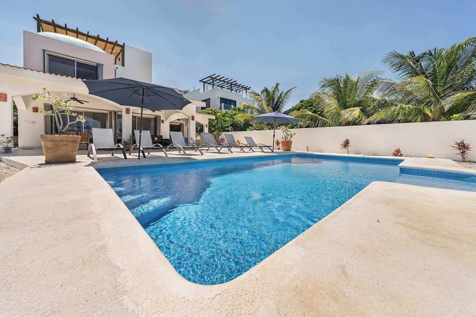 Peaceful outdoor pool area with total privacy