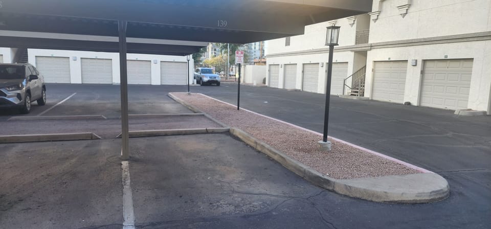 1 of 2 assigned parking spots that comes with stay