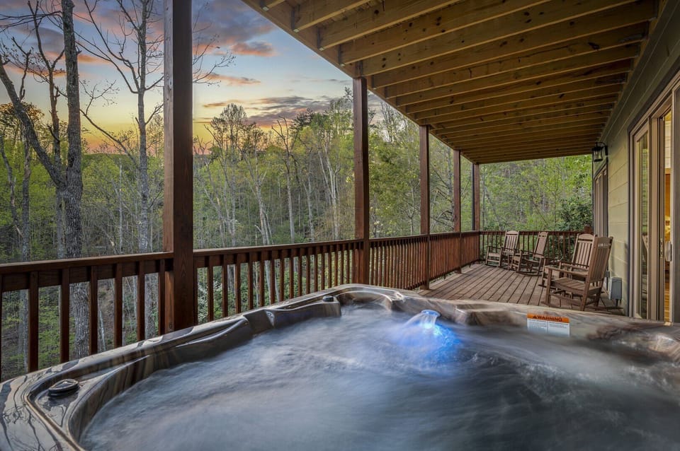 Private hot tub on the lower deck – perfect for evening relaxation