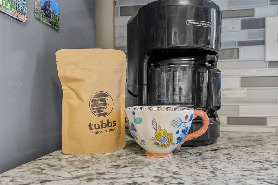 Enjoy a hot cup of Tubbs coffee!