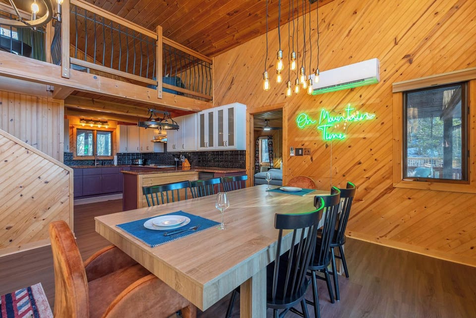 Enjoy a meal together at our elegant dining table, seating 8 comfortably.