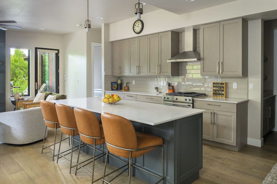 Gourmet kitchen with stylish cabinetry