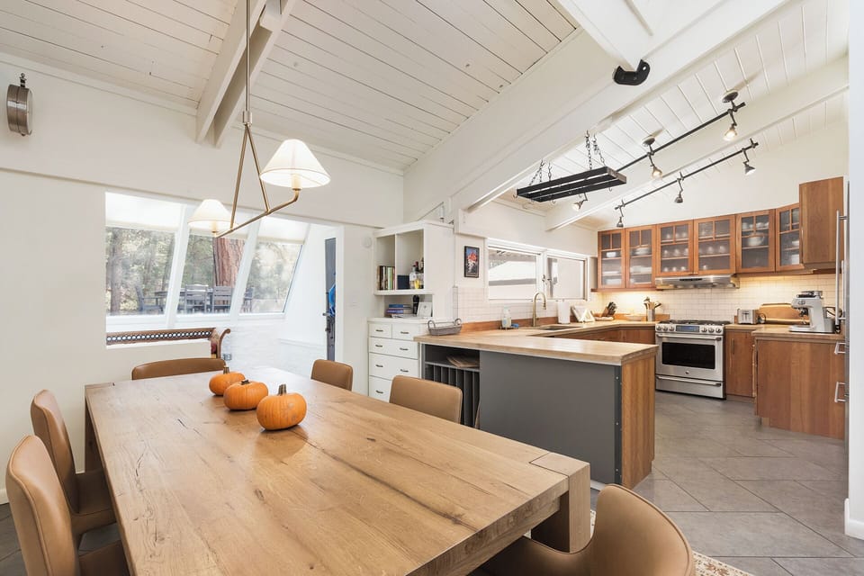 Dining and fully stocked kitchen