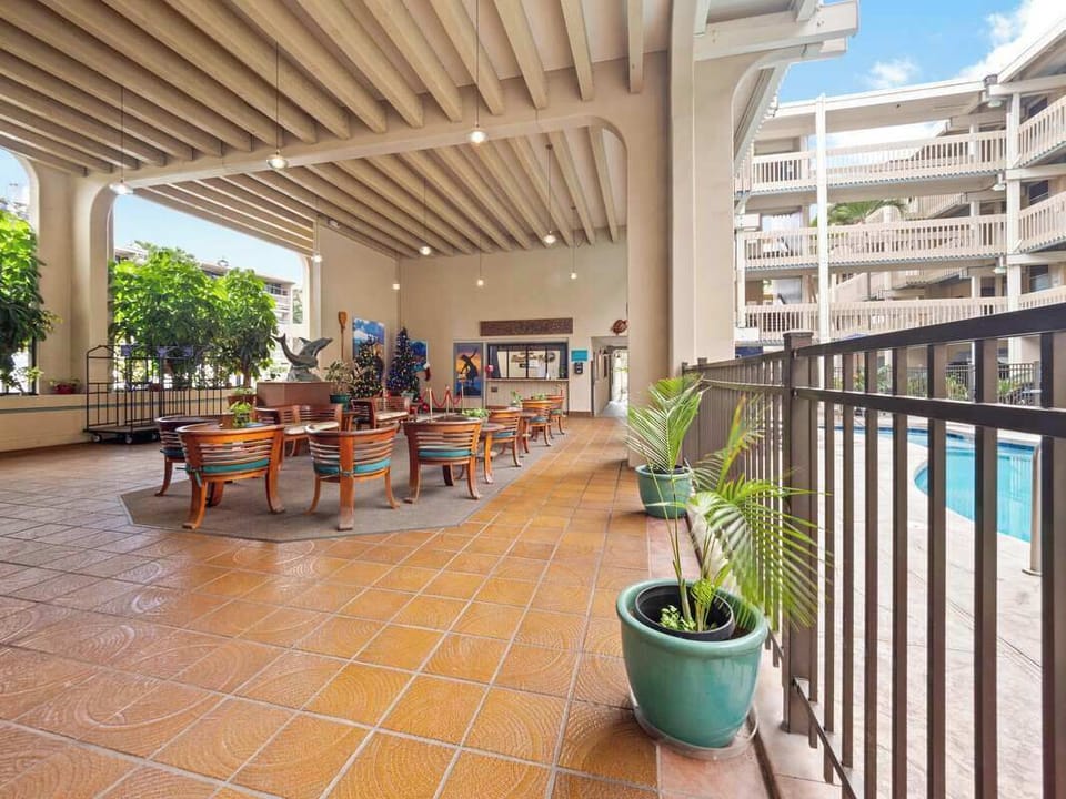 Lobby next to pool/spa