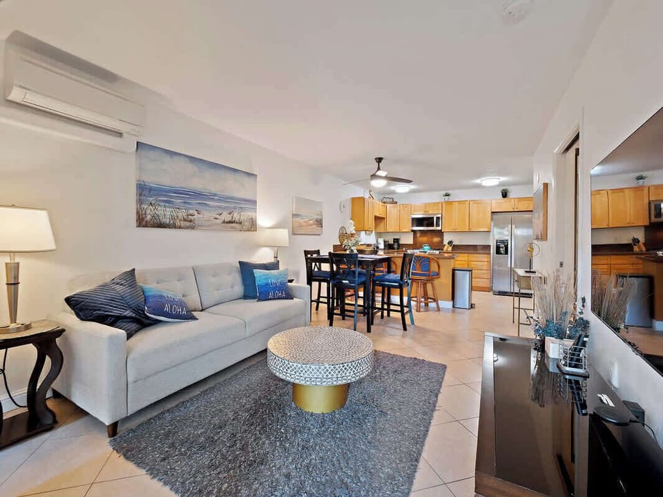 Living room with pull out couch 