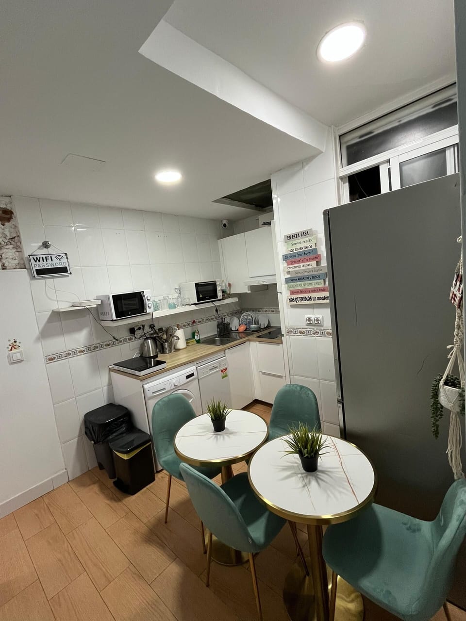 Shared fridge, microwave, griddle, toaster oven