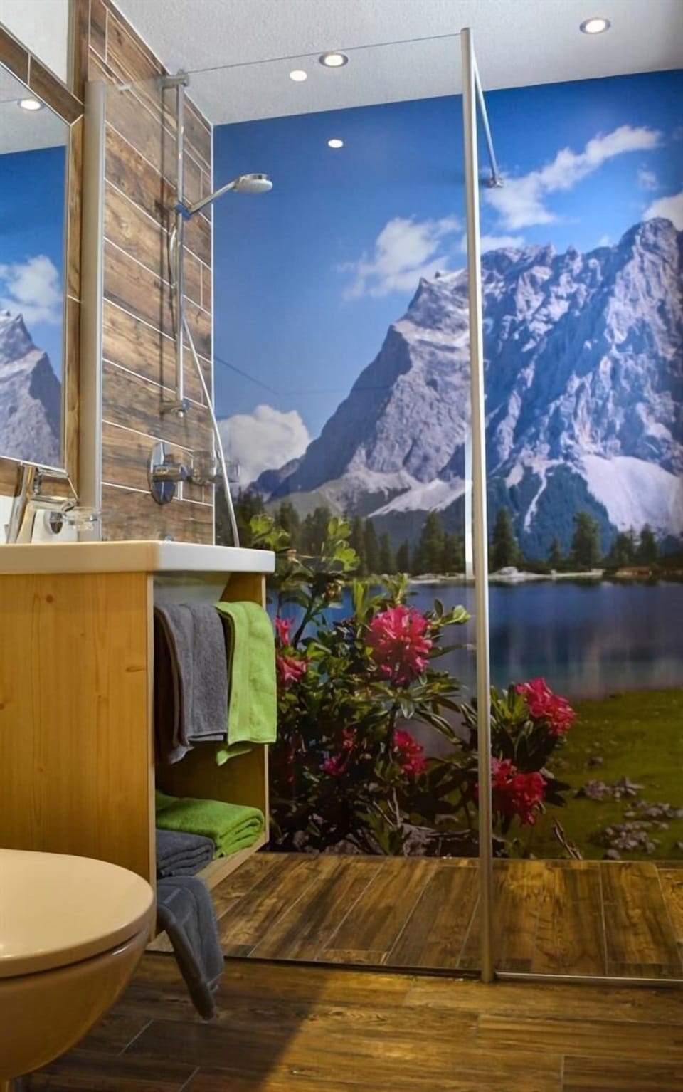 Standard Double Room, 1 King Bed with Sofa bed, Balcony, Mountain View | Bathroom | Shower, hair dryer, towels, soap
