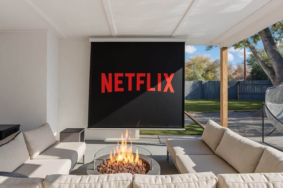 Watch a movie with our outdoor movie theater! Comes with Netflix and Amazon Prime + an HDMI cord to connect your laptop!