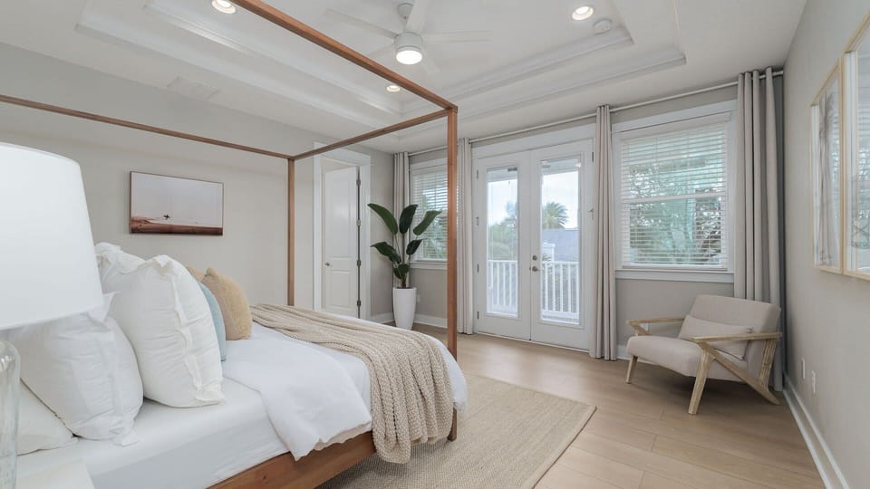 Your private sanctuary... Unwind in the comfort of our king-size canopy bed with elegant touches for a restful night’s sleep