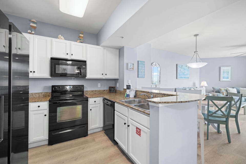 Kitchen with bar seating