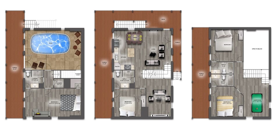 3 Levels of Fun - Floor Plan